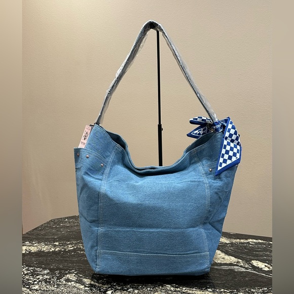 Victoria's Secret Blue Denim Tote Bag - Picture 2 of 7